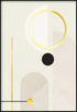 Creme Geometric Art Right Real Gold Poster